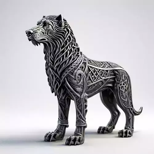 Stylized Celtic Wolf Statue