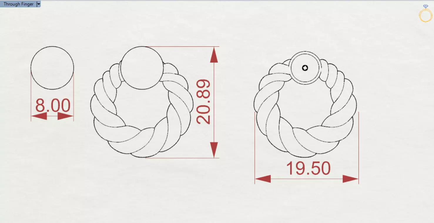 Stud earrings with pearls and textured pattern pe0049 3D print model_23