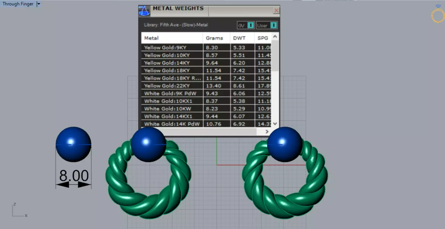 Stud earrings with pearls and textured pattern pe0049 3D print model_8