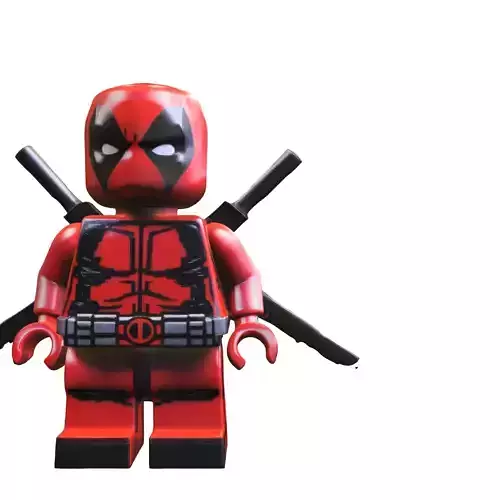 Cartoon deadpool Hero Low-poly 3D model