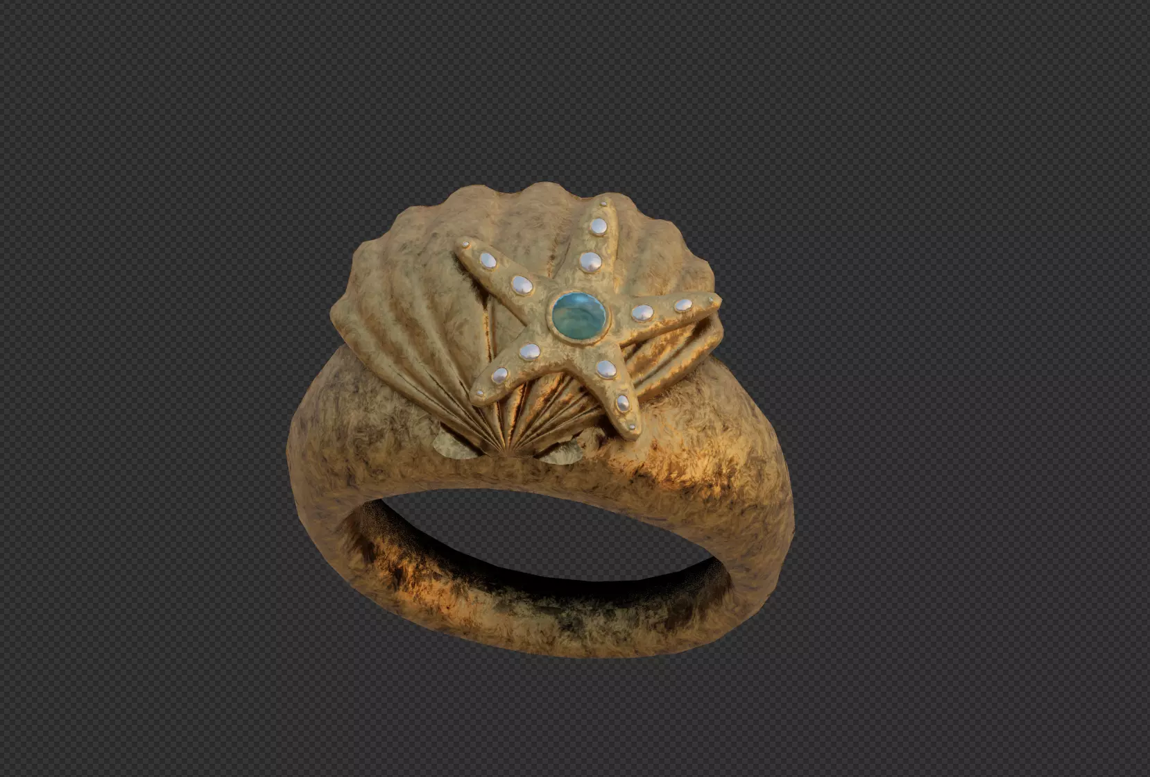 seashell ring design 3D model_0
