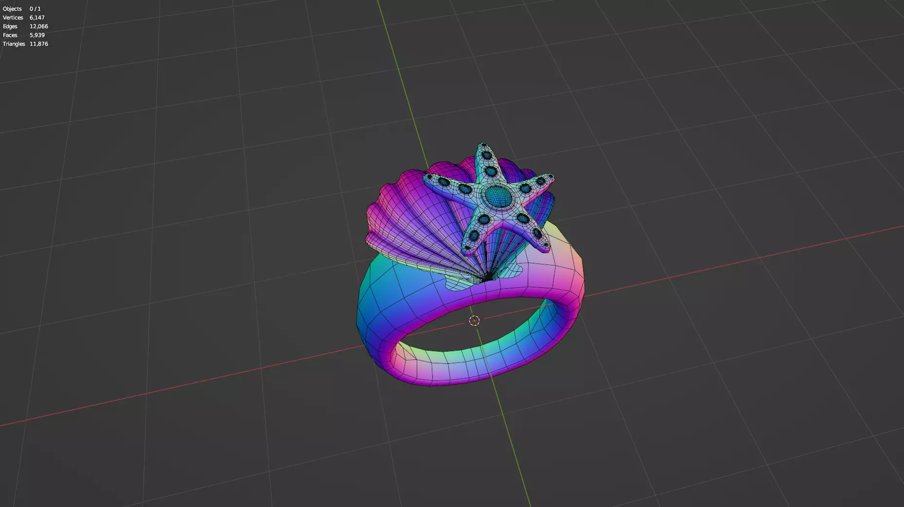 seashell ring design 3D model_9