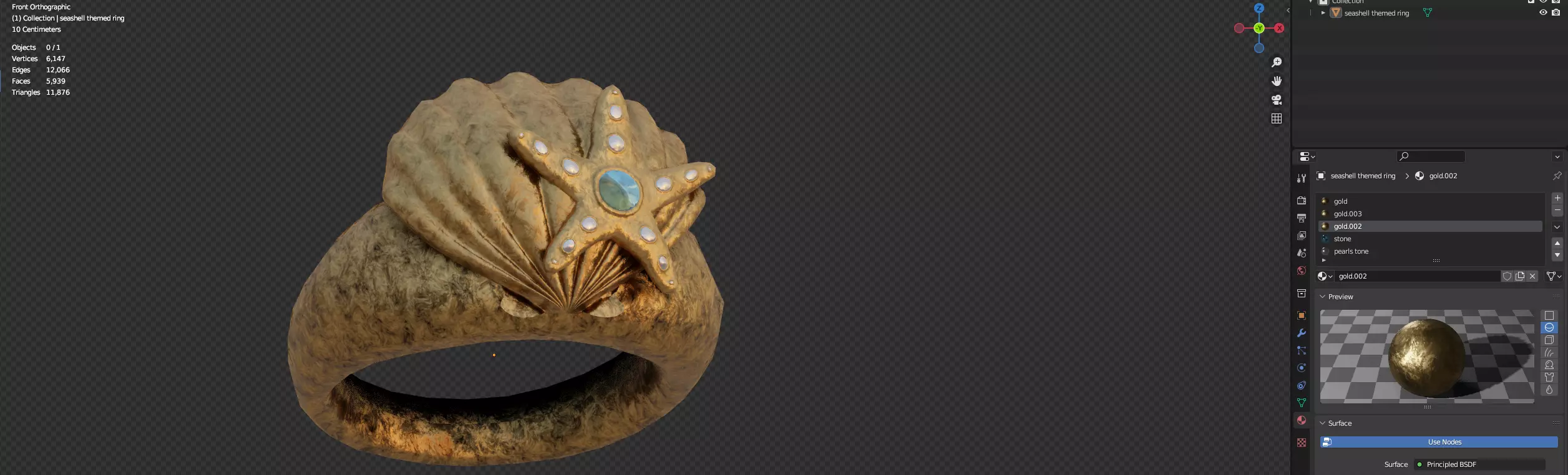 seashell ring design 3D model_29