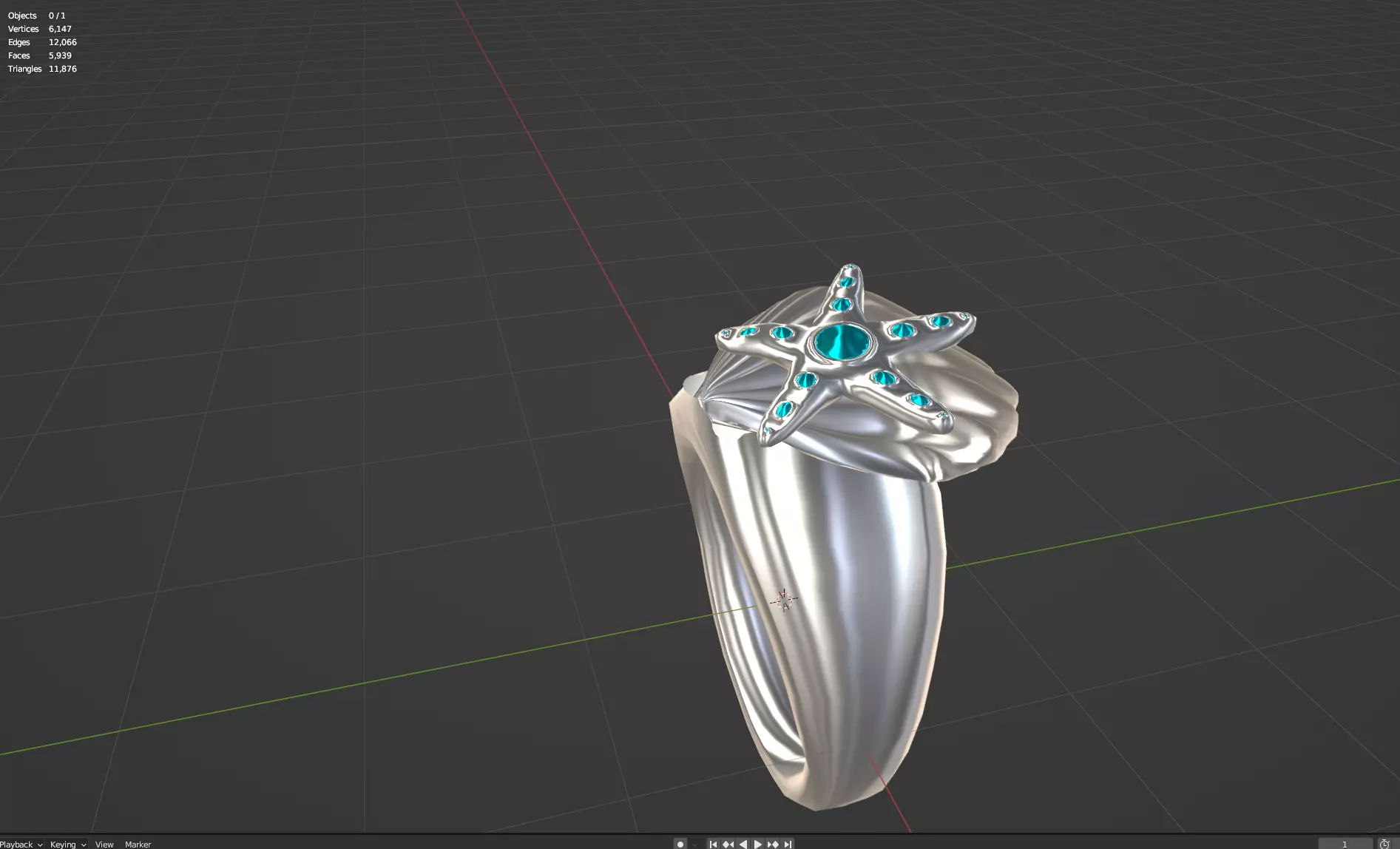 seashell ring design 3D model_12