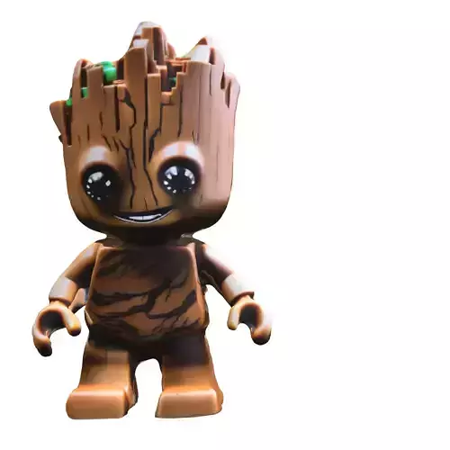 Cartoon lego groot Low-poly 3D model