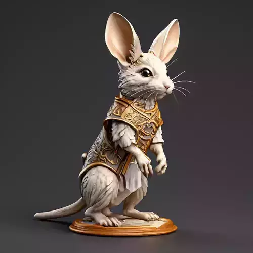 Armored Mouse Warrior 3D Model