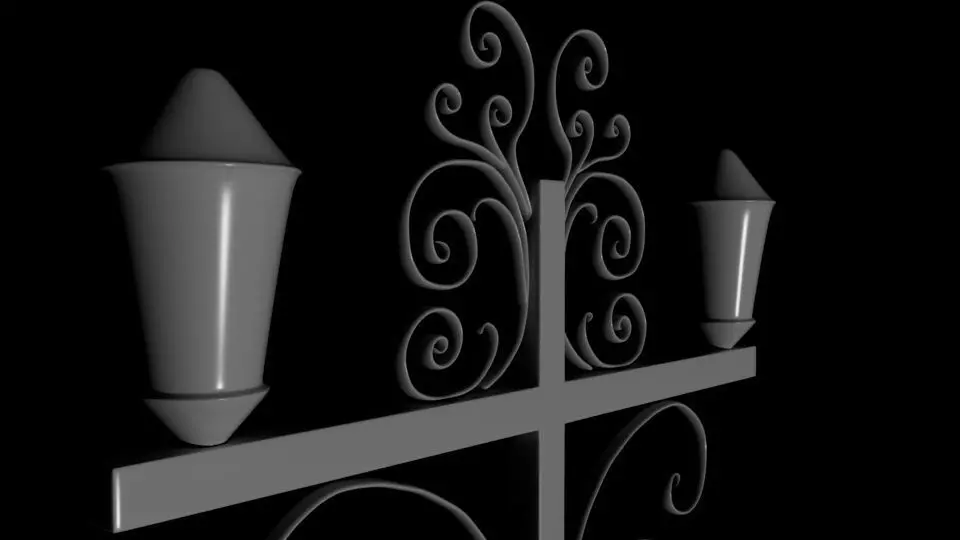 Victorian Style Decorative Street Lamp 3D Model Low-poly 3D model_2
