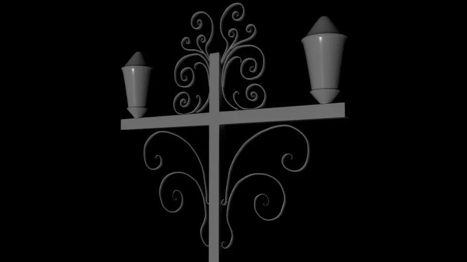 Victorian Style Decorative Street Lamp 3D Model Low-poly 3D model_1