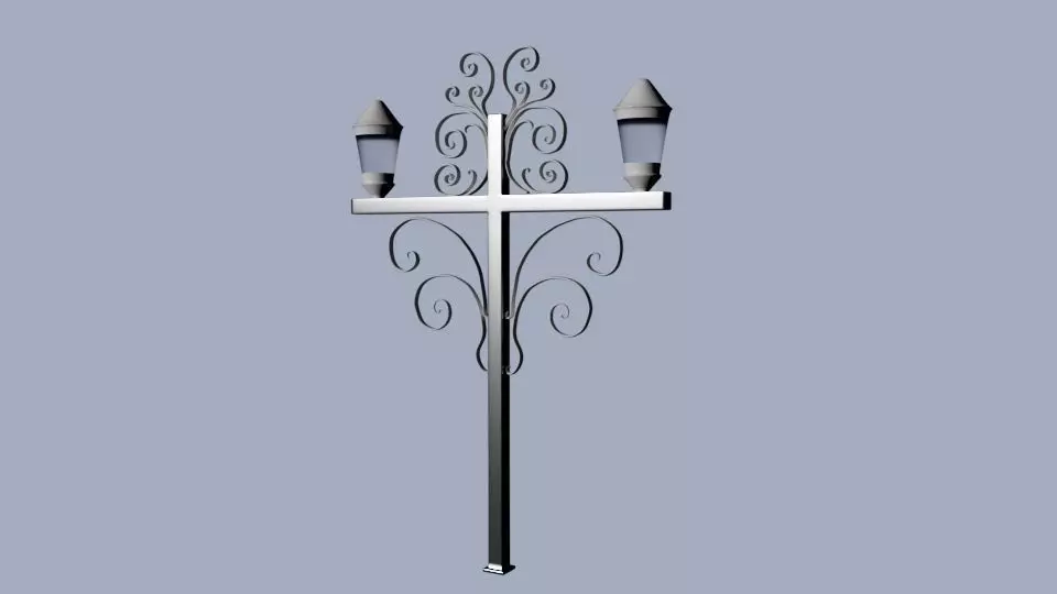 Victorian Style Decorative Street Lamp 3D Model Low-poly 3D model_3