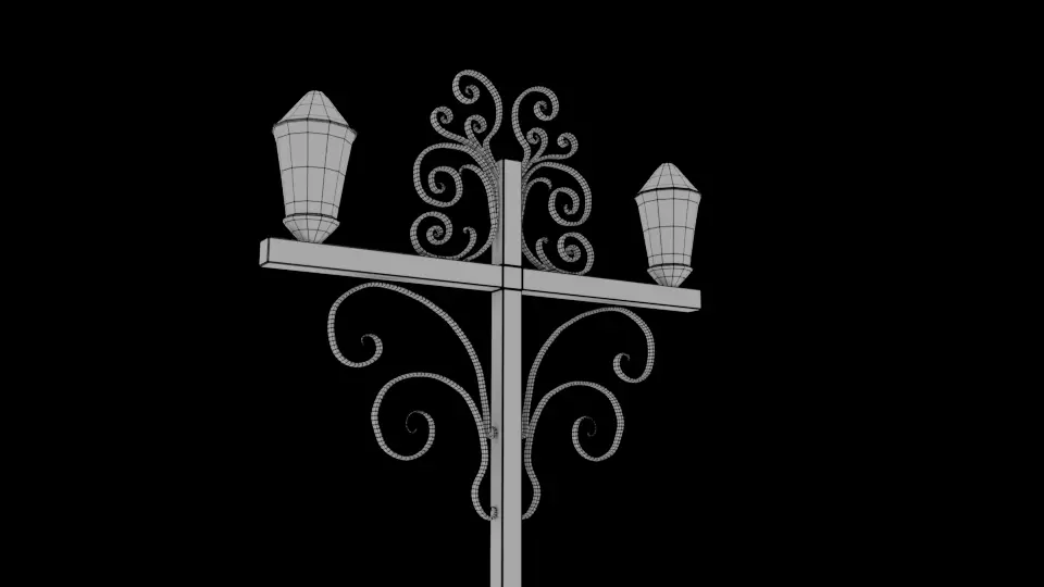 Victorian Style Decorative Street Lamp 3D Model Low-poly 3D model_4