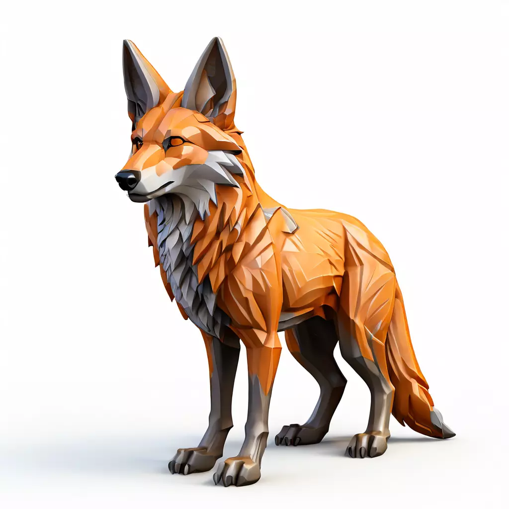 LowPoly Stylized Fox Game Asset Low-poly 3D model_0