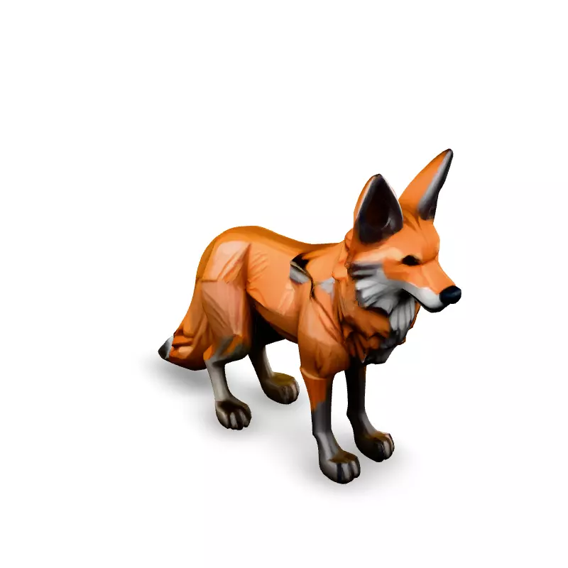 LowPoly Stylized Fox Game Asset Low-poly 3D model_2