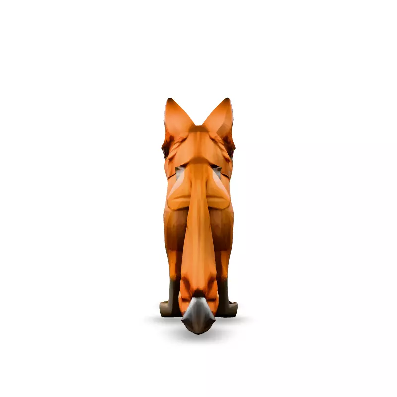 LowPoly Stylized Fox Game Asset Low-poly 3D model_6