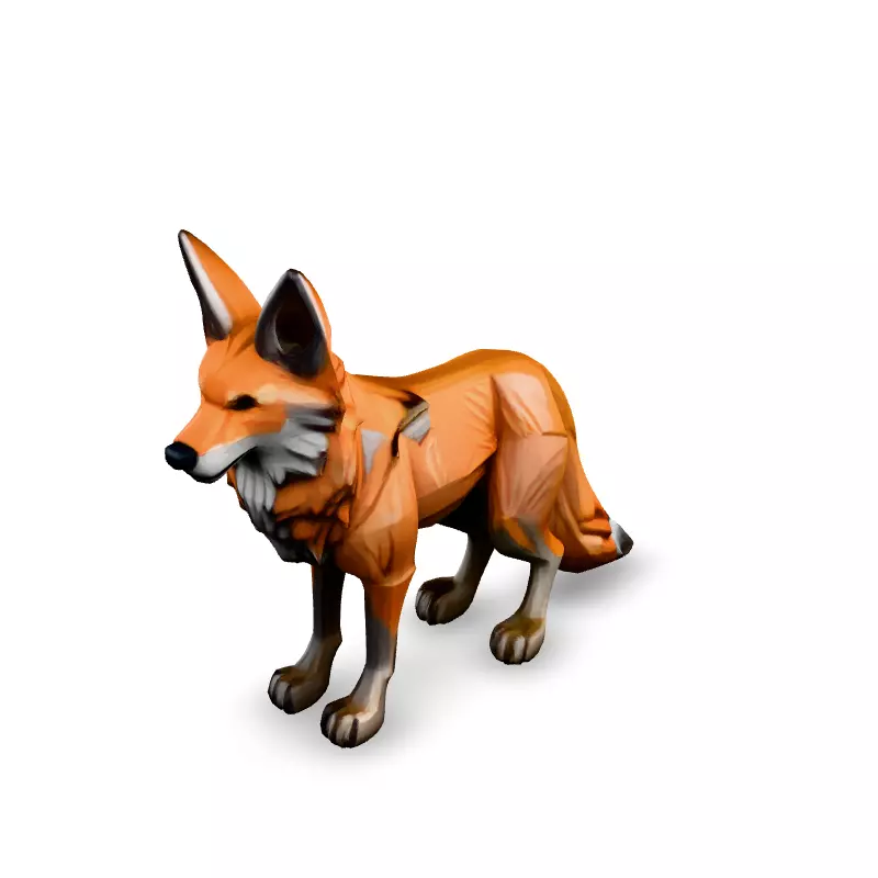 LowPoly Stylized Fox Game Asset Low-poly 3D model_1