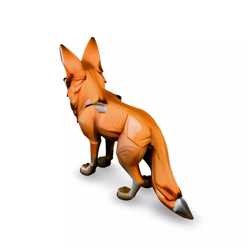 LowPoly Stylized Fox Game Asset Low-poly 3D model_4
