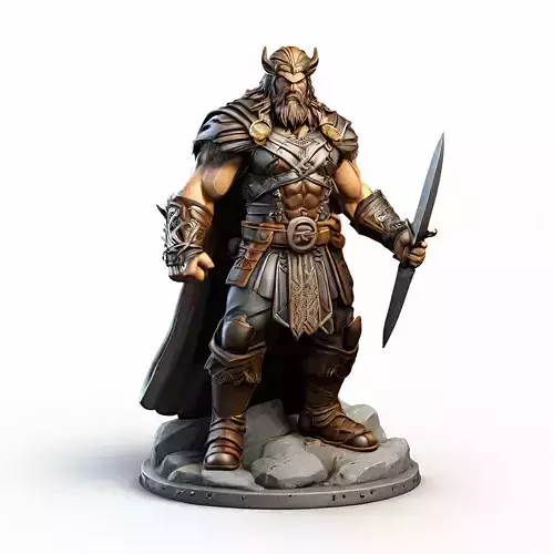 Highly Detailed Viking Warrior with Sword