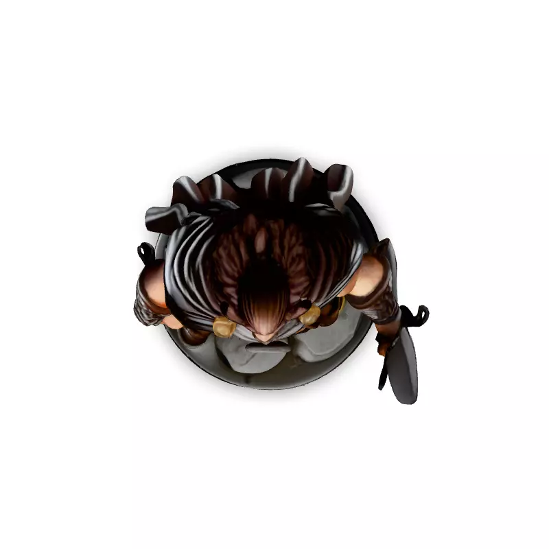 Highly Detailed Viking Warrior with Sword Low-poly 3D model_7