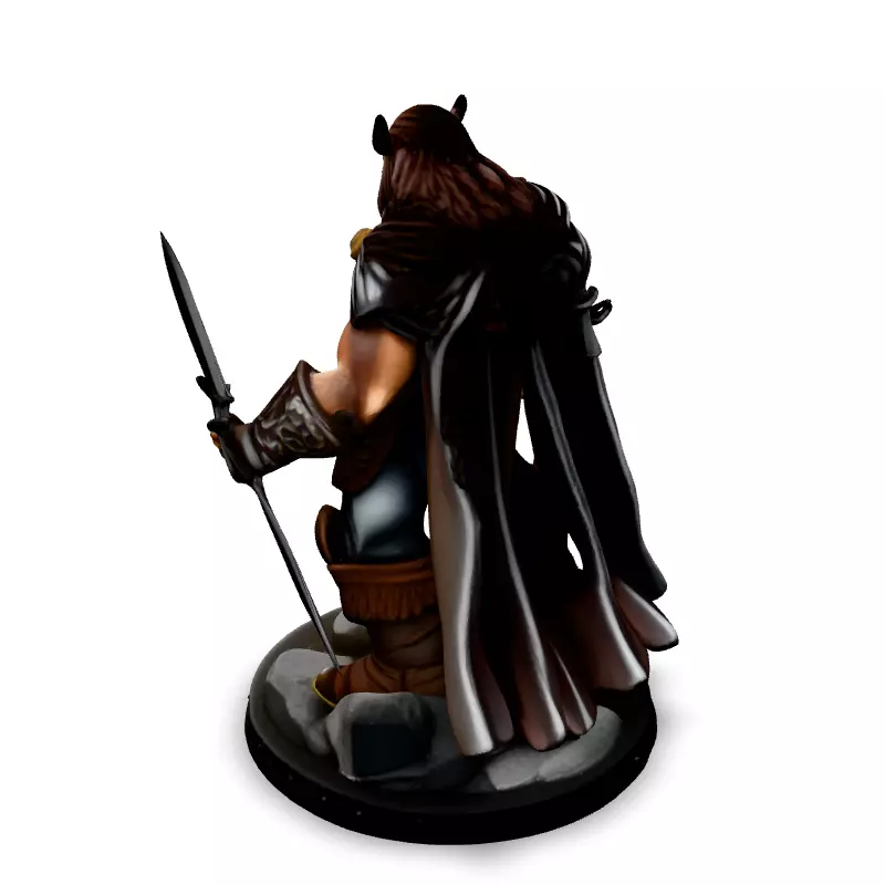 Highly Detailed Viking Warrior with Sword Low-poly 3D model_4