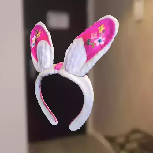 Floral Bunny Ears Headband Low-poly 3D model
