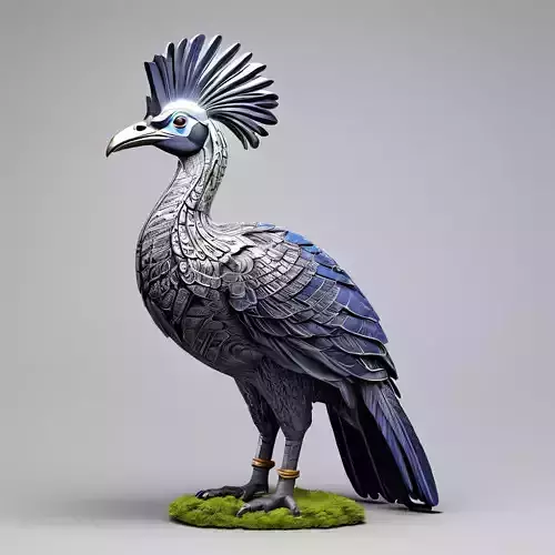Stylized Robotic Crane Bird Model