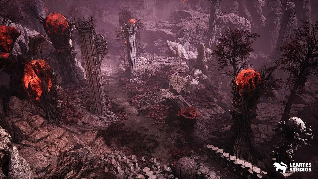 Fantasy Alien Castle Environment Low-poly 3D model_11