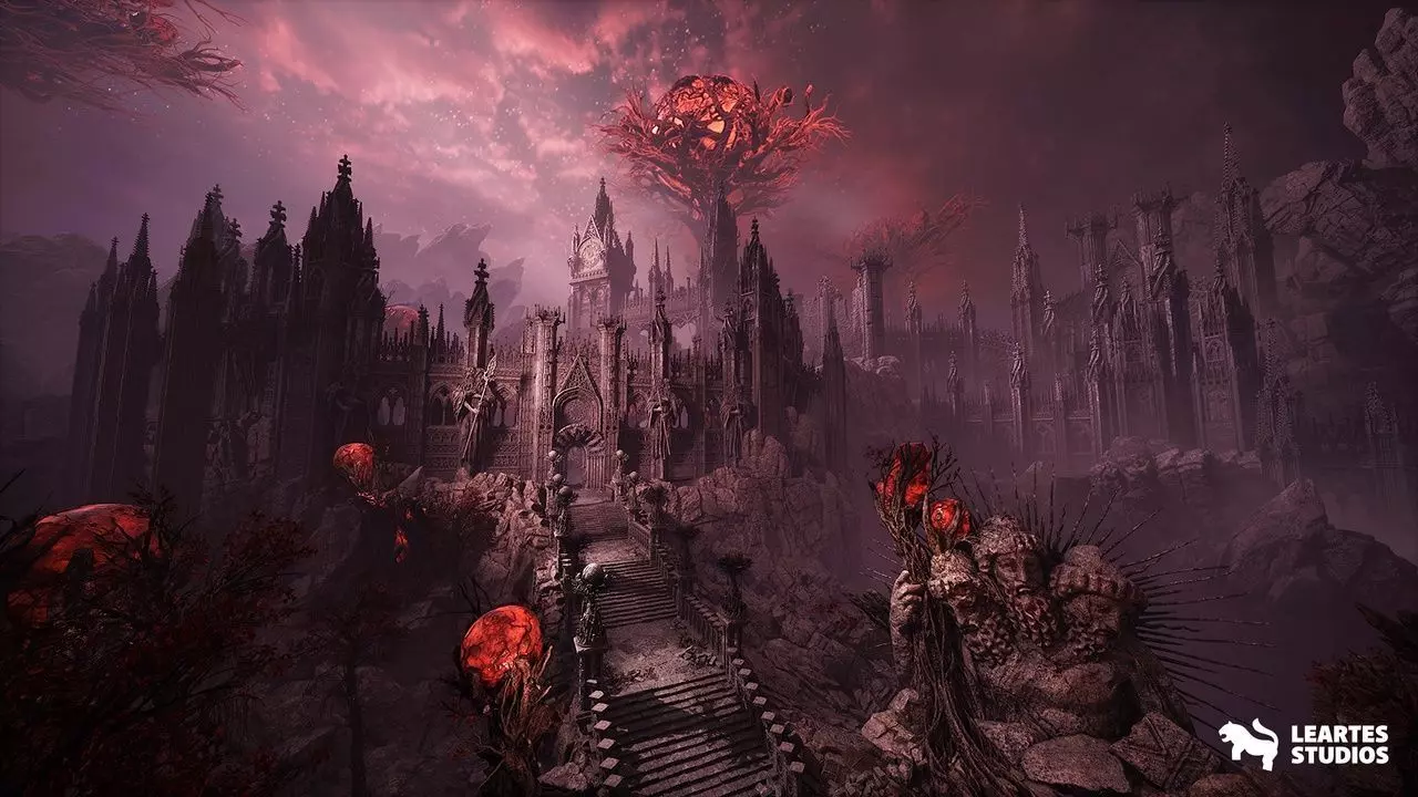 Fantasy Alien Castle Environment Low-poly 3D model_17