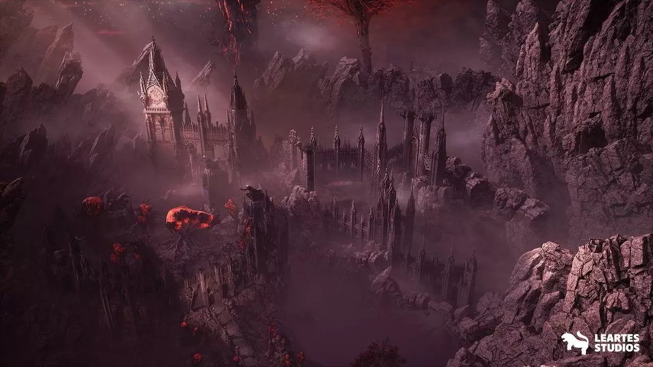 Fantasy Alien Castle Environment Low-poly 3D model_13