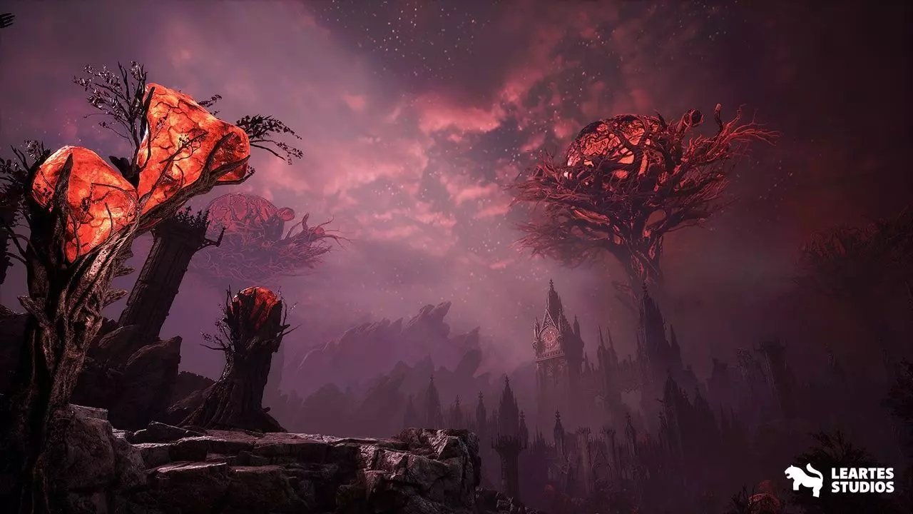 Fantasy Alien Castle Environment Low-poly 3D model_7