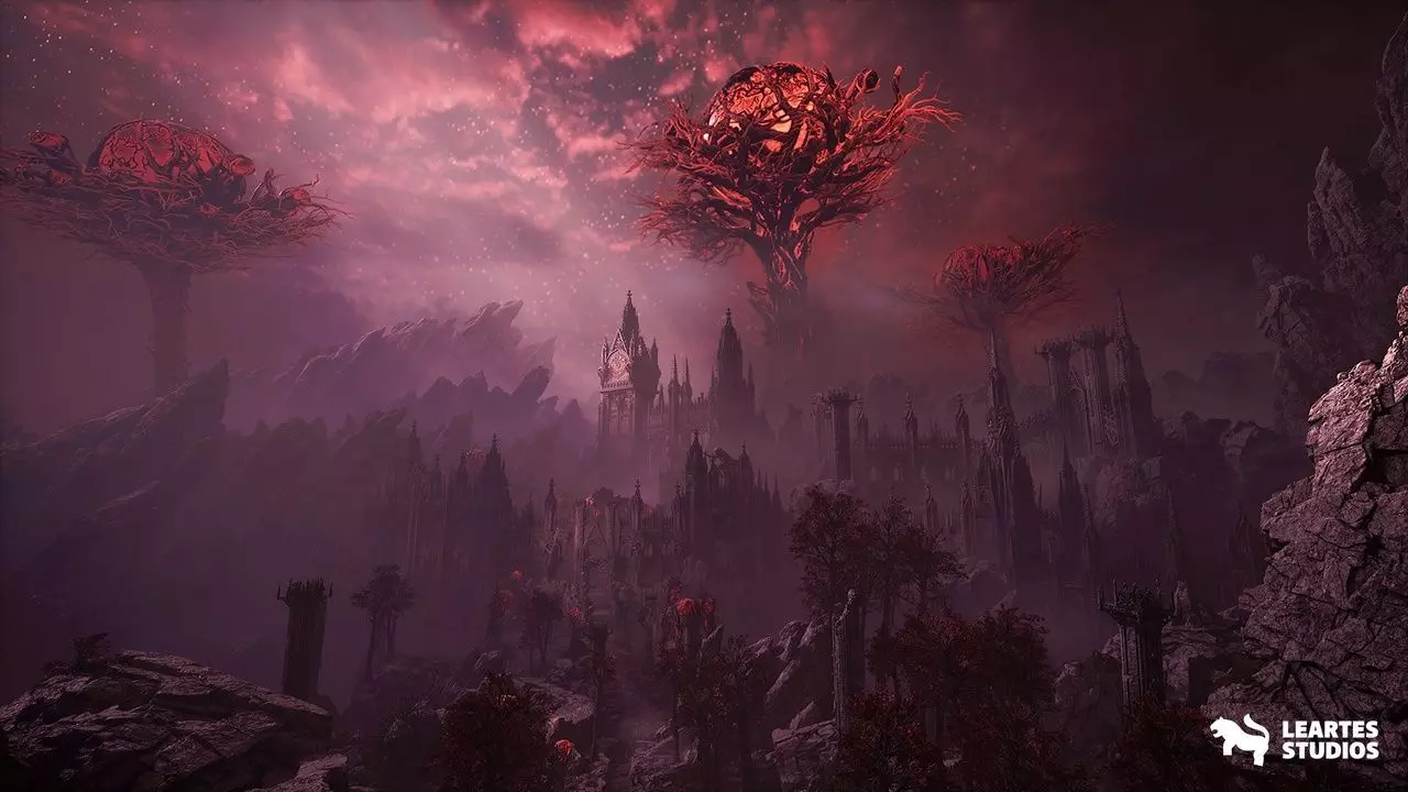 Fantasy Alien Castle Environment Low-poly 3D model_18