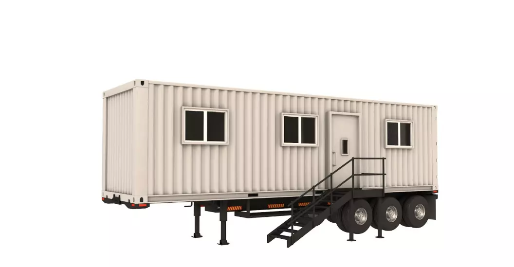 Detailed Portable Building Trailer 3D model