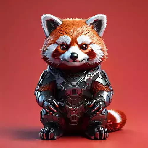 Scifi Armored Red Panda 3D Model