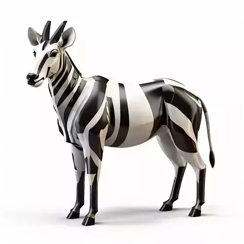 LowPoly Stylized Zebra Game Asset Low-poly 3D model
