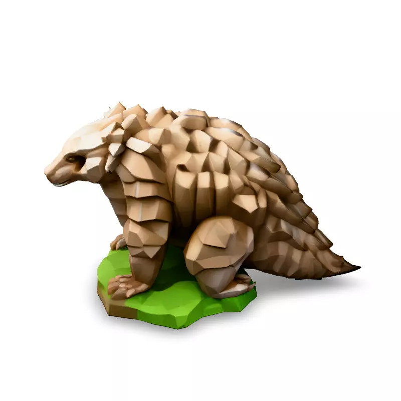 LowPoly Pangolin 3D Model Low-poly 3D model_5