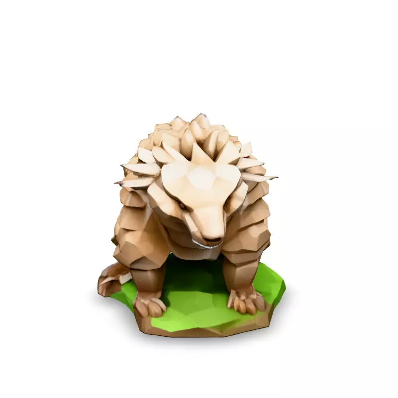 LowPoly Pangolin 3D Model Low-poly 3D model_4