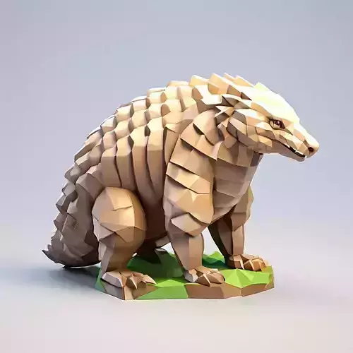 LowPoly Pangolin 3D Model Low-poly 3D model