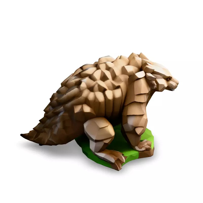 LowPoly Pangolin 3D Model Low-poly 3D model_1