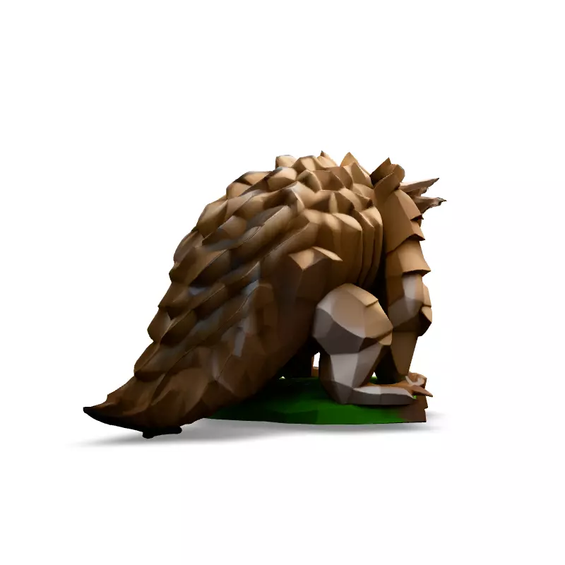 LowPoly Pangolin 3D Model Low-poly 3D model_3