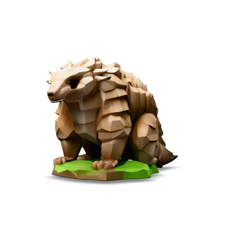 LowPoly Pangolin 3D Model Low-poly 3D model_6