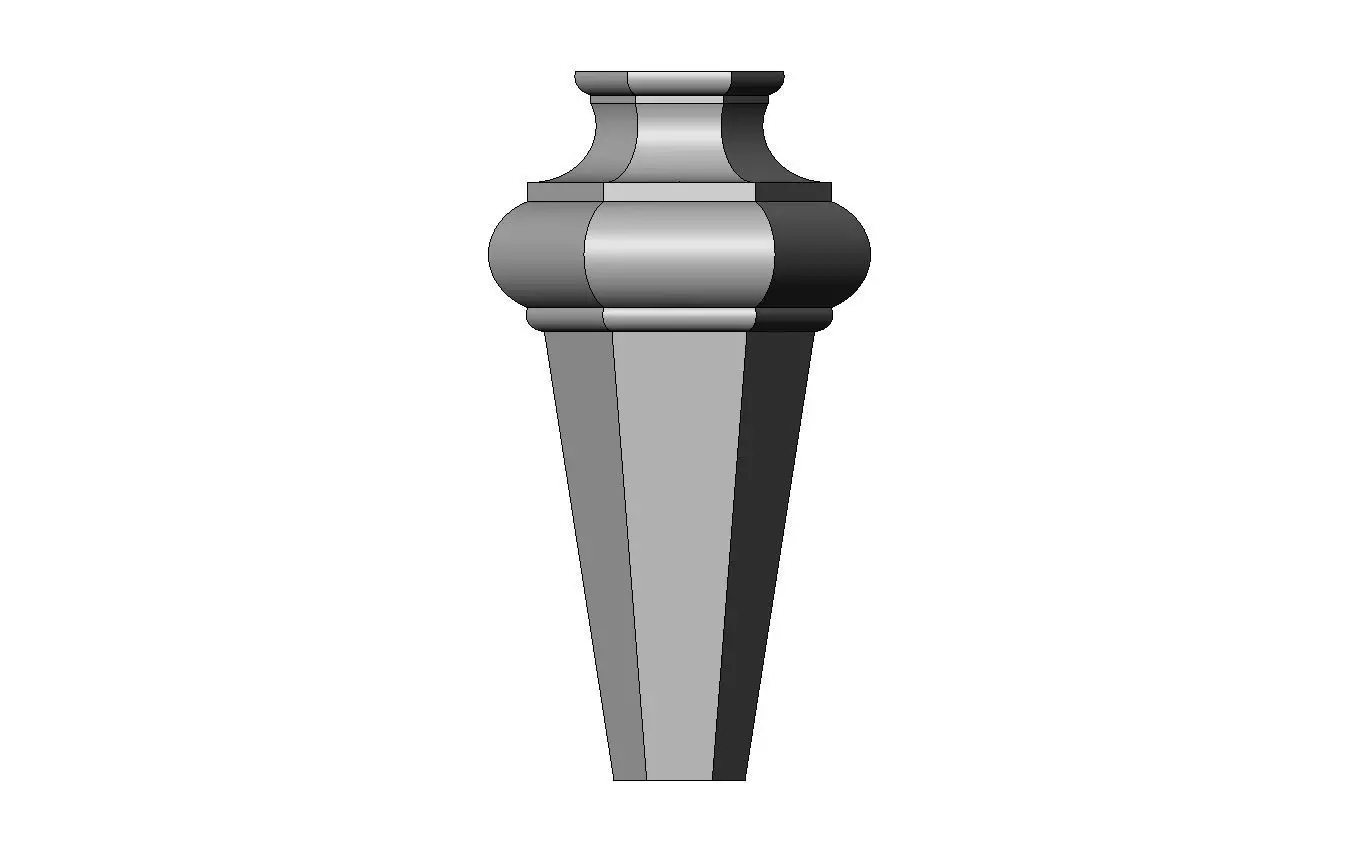 Faceted hexagonal nightstand chest table foot 3D print model_2