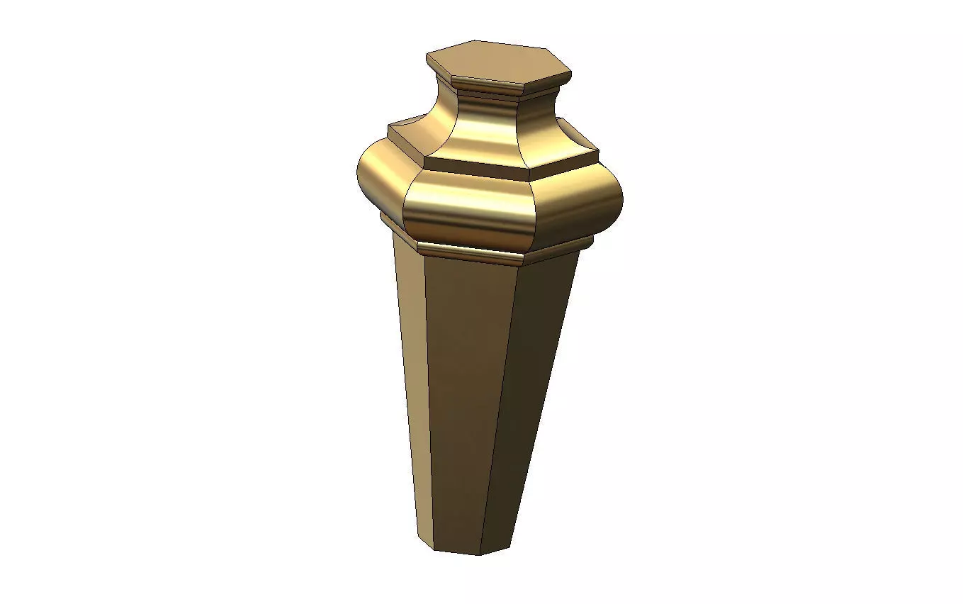 Faceted hexagonal nightstand chest table foot 3D print model_11