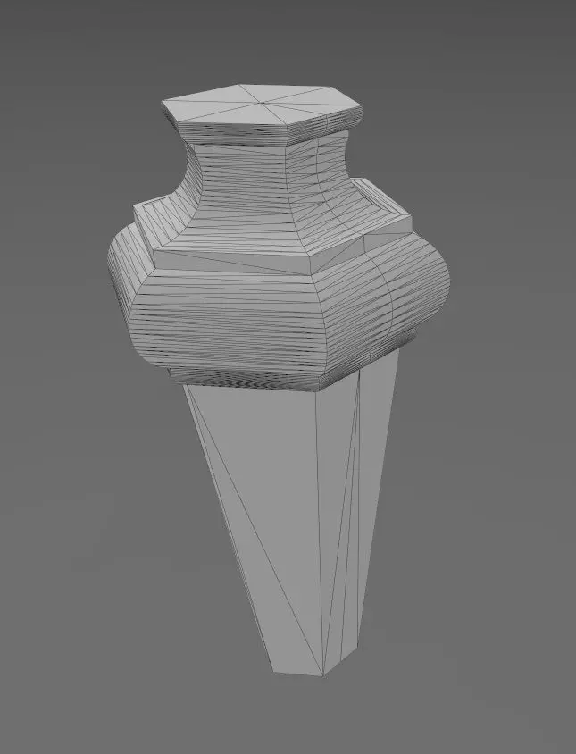 Faceted hexagonal nightstand chest table foot 3D print model_12