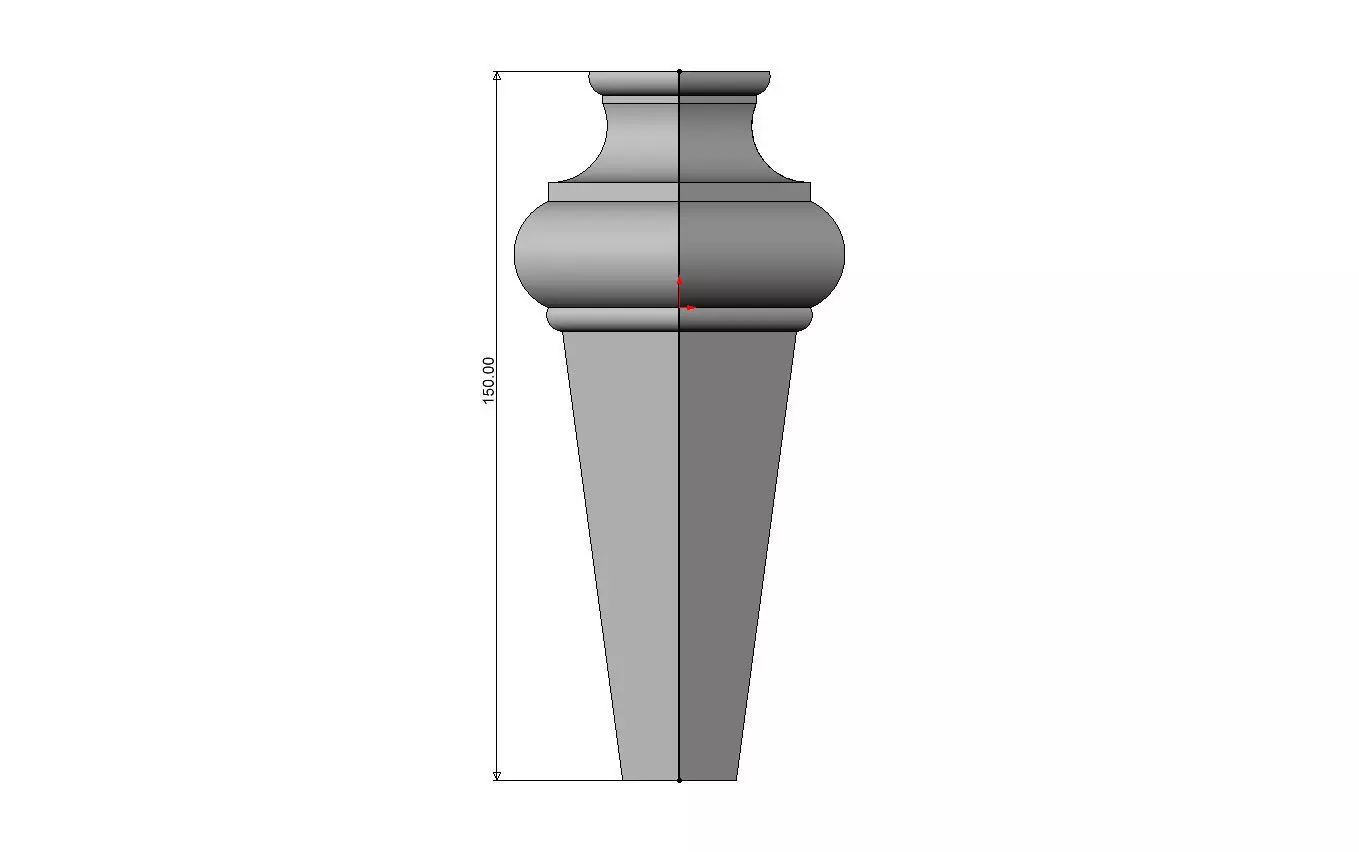 Faceted hexagonal nightstand chest table foot 3D print model_5