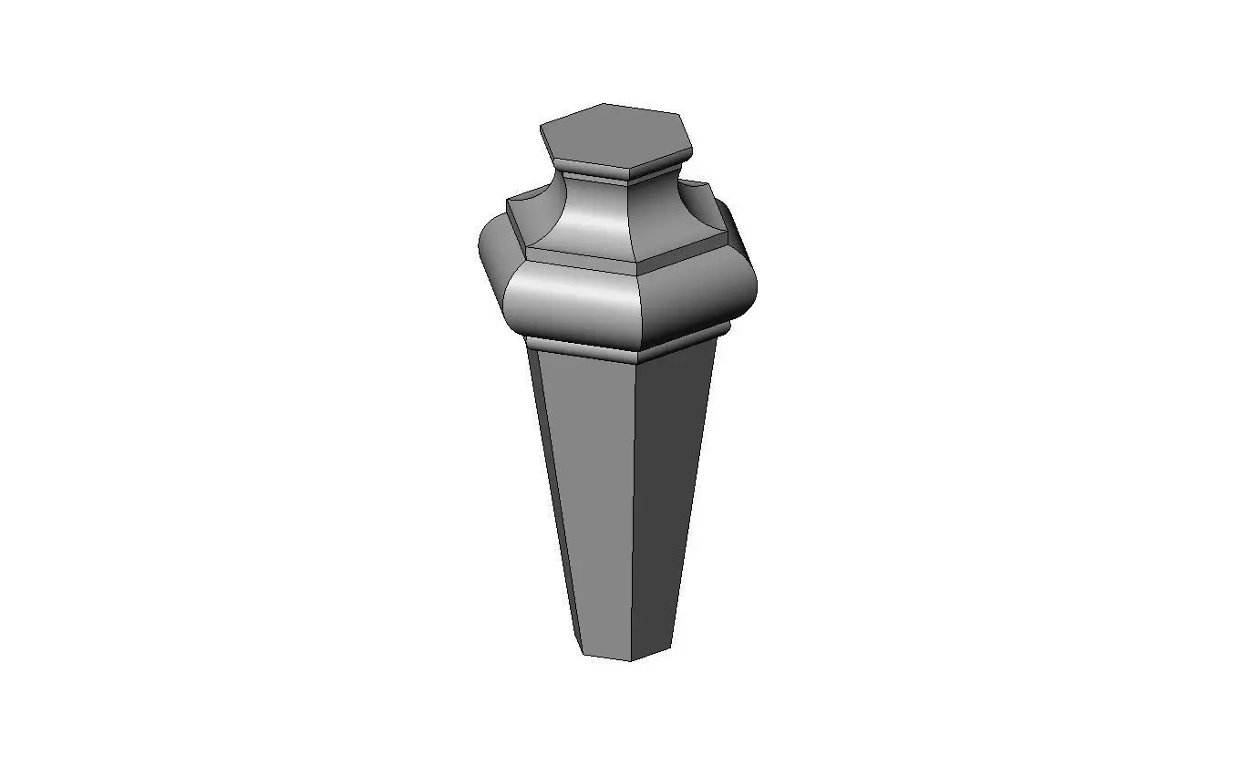 Faceted hexagonal nightstand chest table foot 3D print model_0