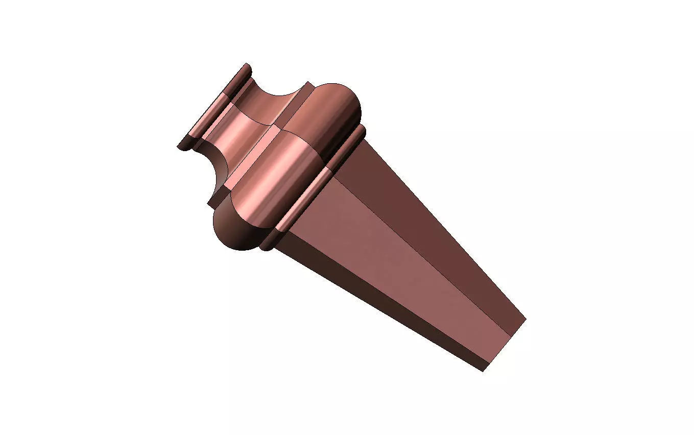 Faceted hexagonal nightstand chest table foot 3D print model_10