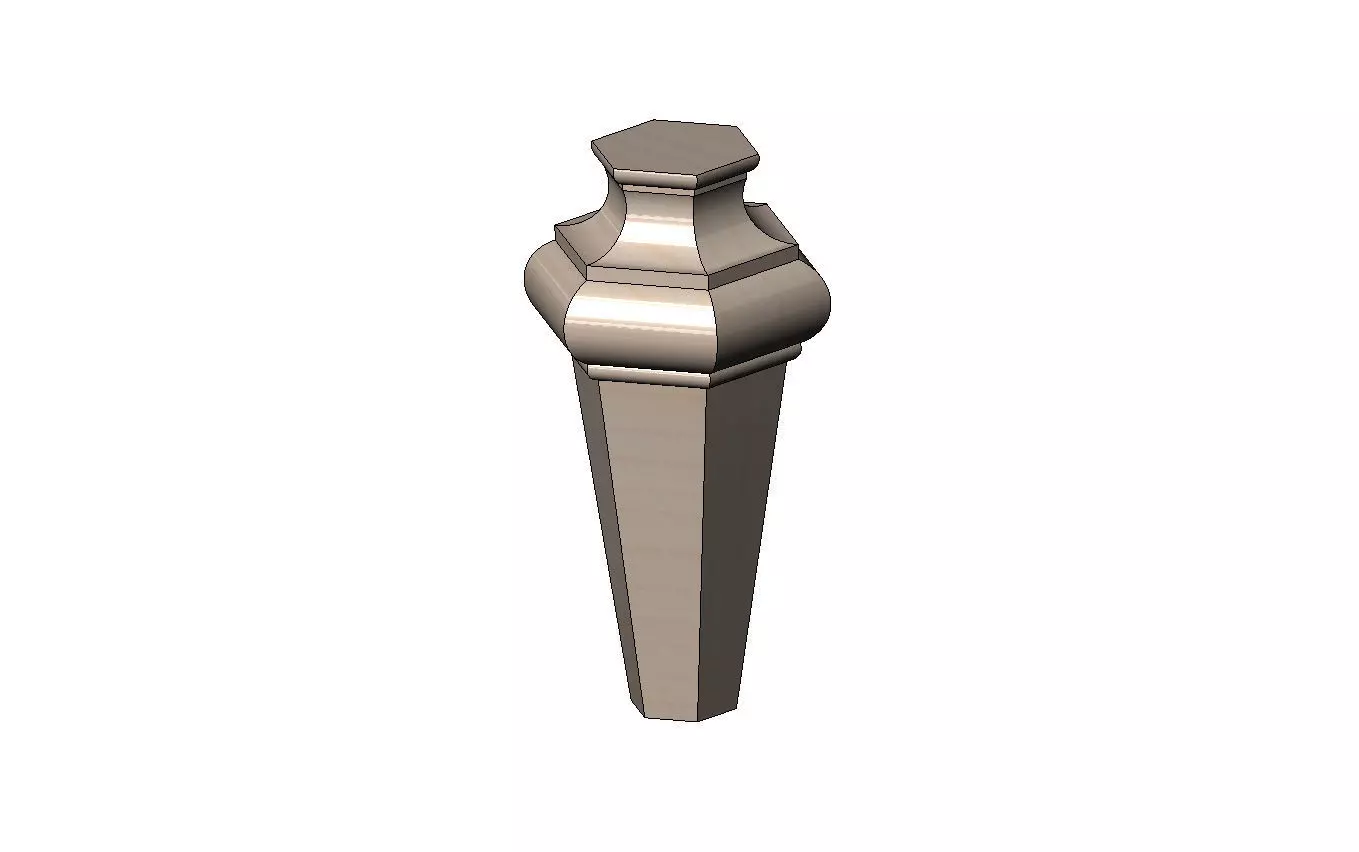 Faceted hexagonal nightstand chest table foot 3D print model_7