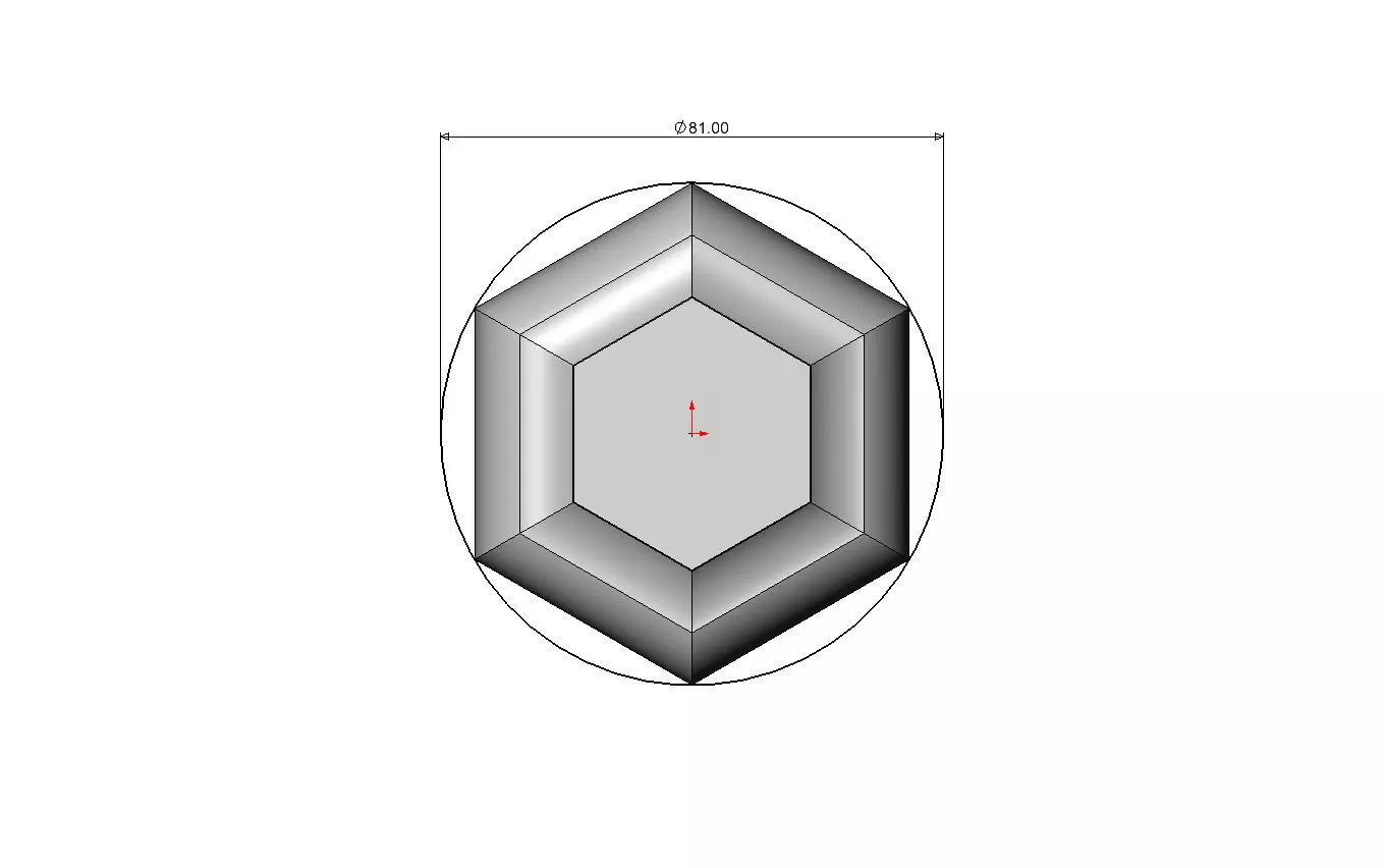 Faceted hexagonal nightstand chest table foot 3D print model_6