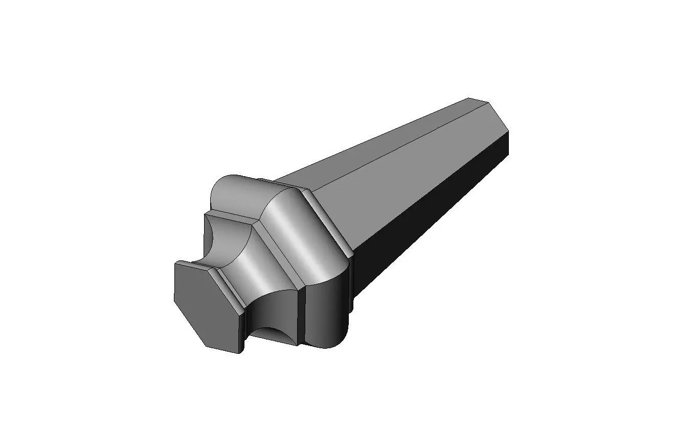 Faceted hexagonal nightstand chest table foot 3D print model_4