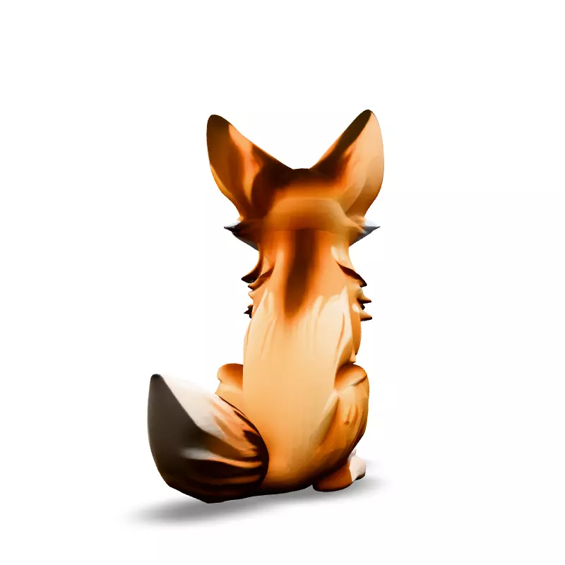 Stylized LowPoly Fennec Fox Low-poly 3D model_6