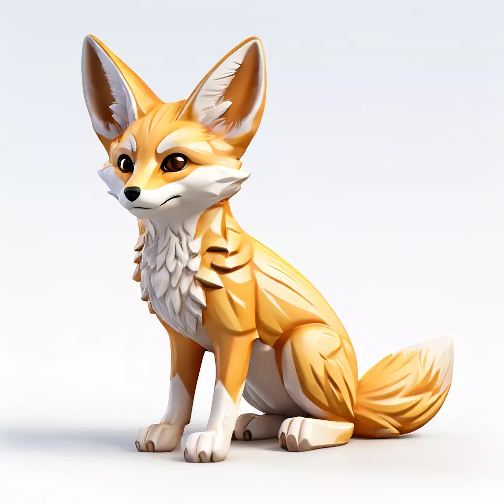 Stylized LowPoly Fennec Fox Low-poly 3D model_0