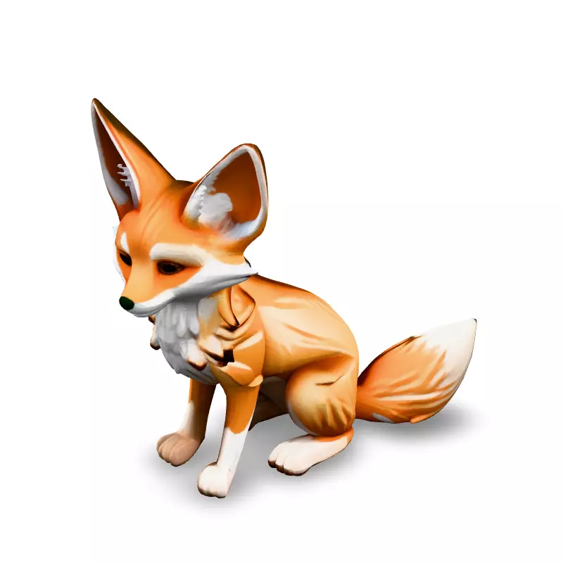 Stylized LowPoly Fennec Fox Low-poly 3D model_1